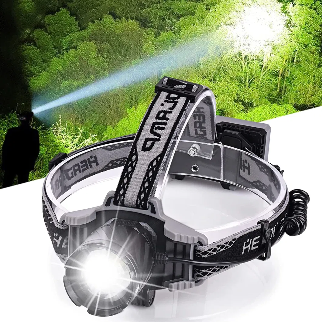 Helius 100000lumen Xhp99 4modes Zoomable Power Display Warn Light Rechargeable LED Headlamp