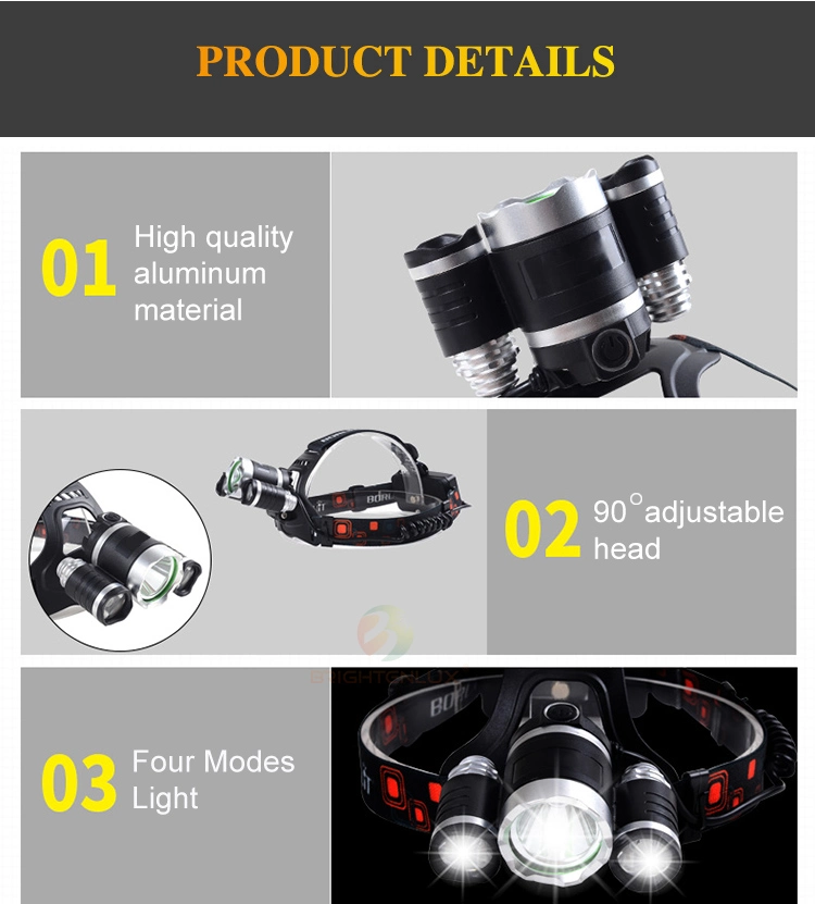 Brightenlux Hot Sale 10W 18650 T6 LED Rechargeable Headlight Flashlight, USB Waterproof LED Headlamp Head Torch Head Lights LED Rechargeable