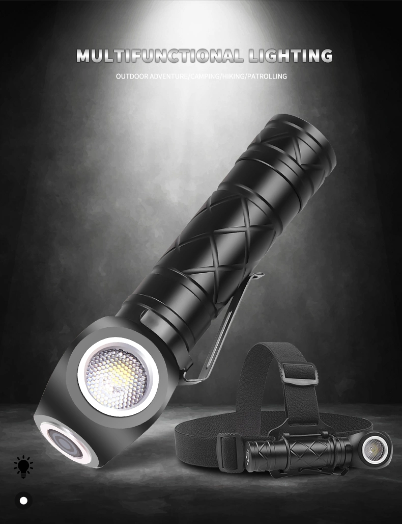 Glodmore2 USB Rechargeable LED Headlamp 3 Modes 1200lm 18650 Headlight Portable P8 Flashlight with Magnet Tail