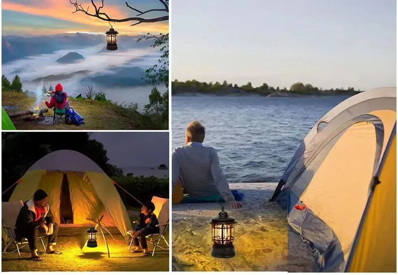 Wholesale Portable Outdoor 3*AAA Dry Battery 3 COB Hanging Tent Retro Camping Light