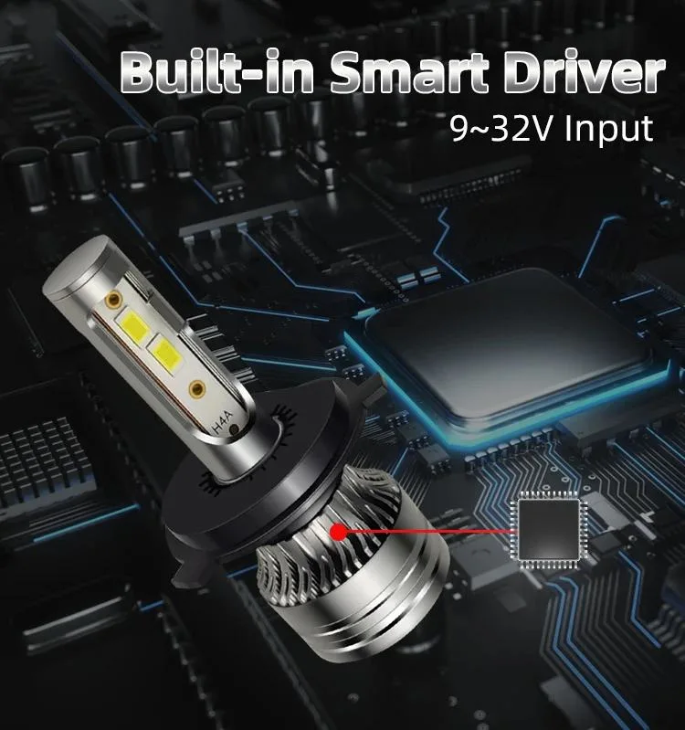 Fan Cooling System Auto Headlamp 12V E13 LED Headlight Bulb 60W H7 H4 9005 H11 H1 H3 LED for Universal Car