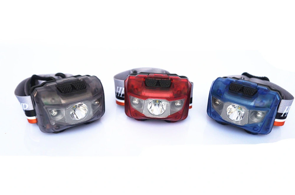 Clear Chell Super Light Weight 45g Ipx6 Double Switch White XPE+2 Red LED AAA 5 Mode Flashing Headlamp for Sports Running Hunting Fishing Warning Headlamp