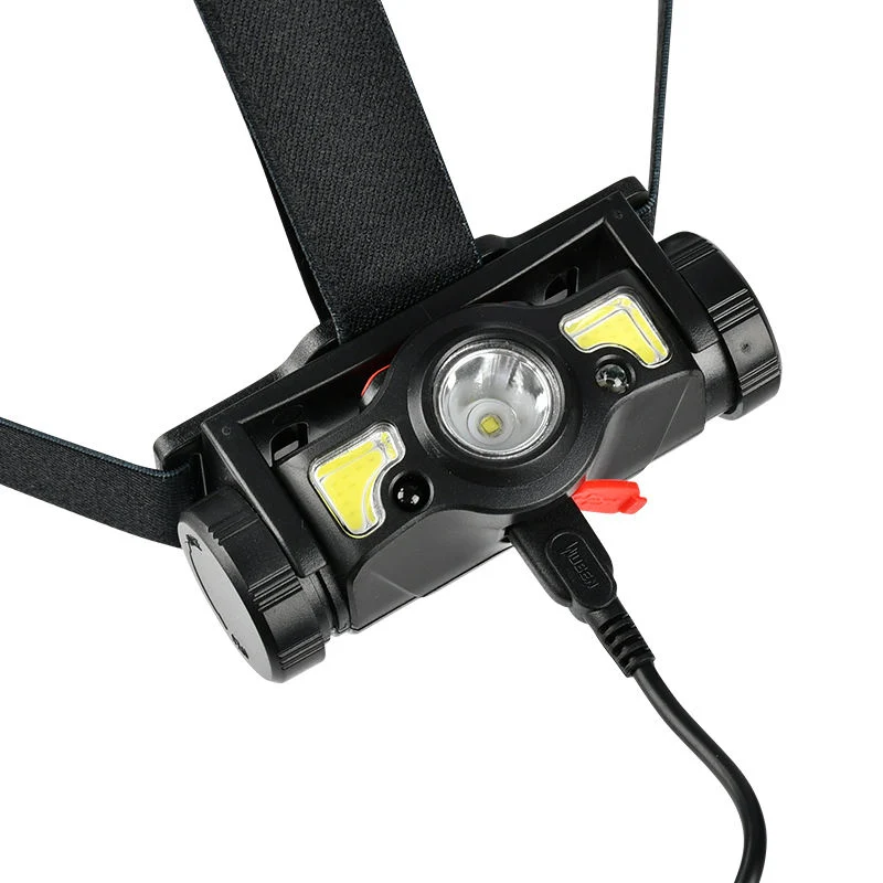 Glodmore2 2 in 1 Adjustable USB Rechargeable LED Sensor Head Torch, Ipx4 Waterproof Multifunctional Headlamp for Bike