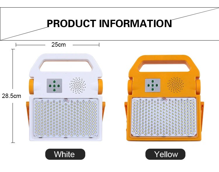 USB Charging Camping Music 100W Home Emergency LED Solar Flood Lights