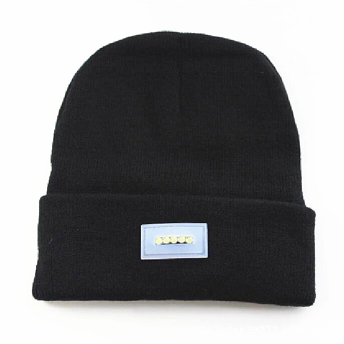 Hot Sale USB Rechargeable Knit Hat Headlight Headlamp Cap Unisex Winter Warm Beanie Hat with LED Light