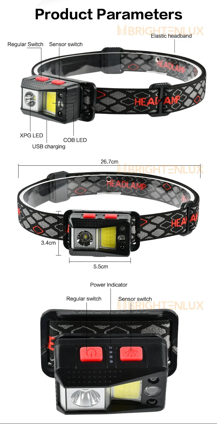 Super Bright Hiking Camping Perspectives Induction LED Headlamp