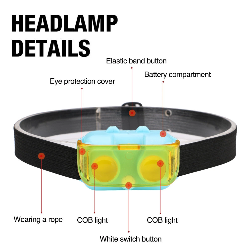 Outdoor Sports Emergency LED Flashlights Super Bright COB Headlamp