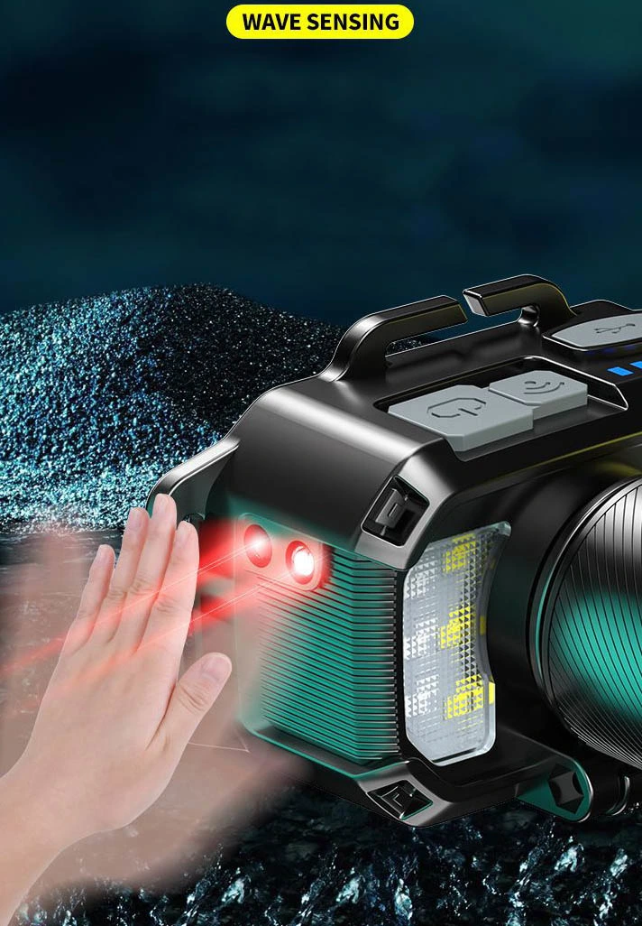 Goldmore1new LED Sensor Headlamp Strong Light Edge Rechargeable Outdoor Night Fishing Long-Distance Shooting Flashlight
