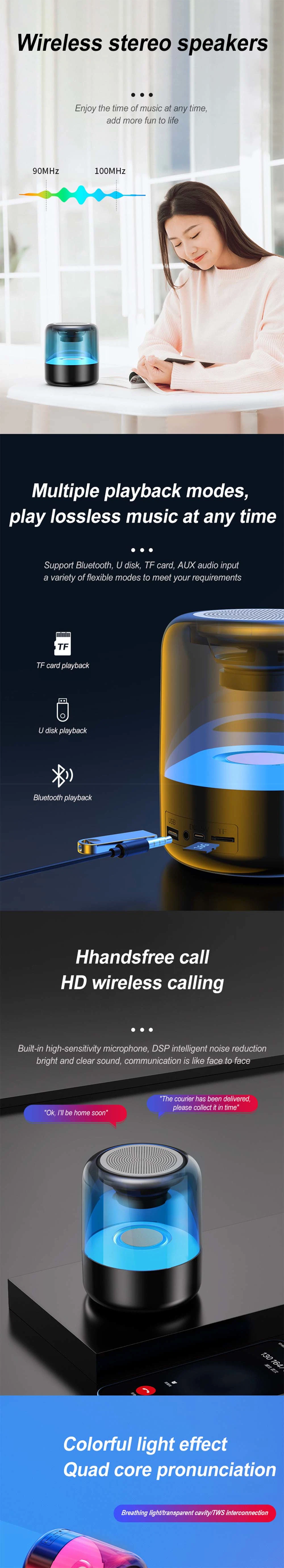 Z5 Portable Camping Desktop Colorful LED Light Bluetooth Outdoor Speaker