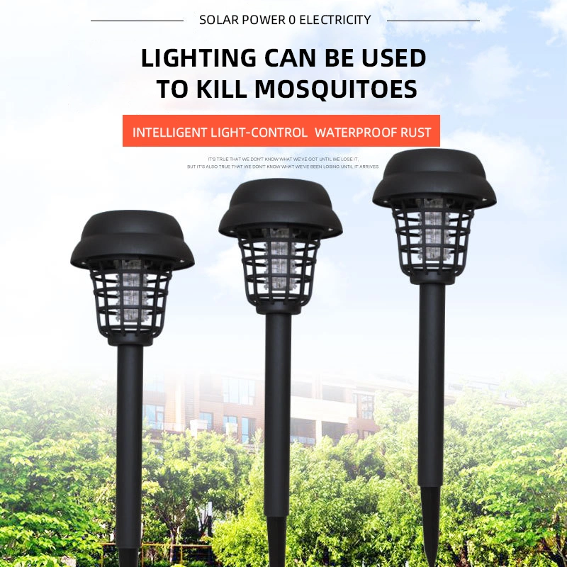 Solar Bug Zapper Outdoor Mosquito Fly Killer Solar LED Pathway Lights Ground Landscape Lighting for Camping
