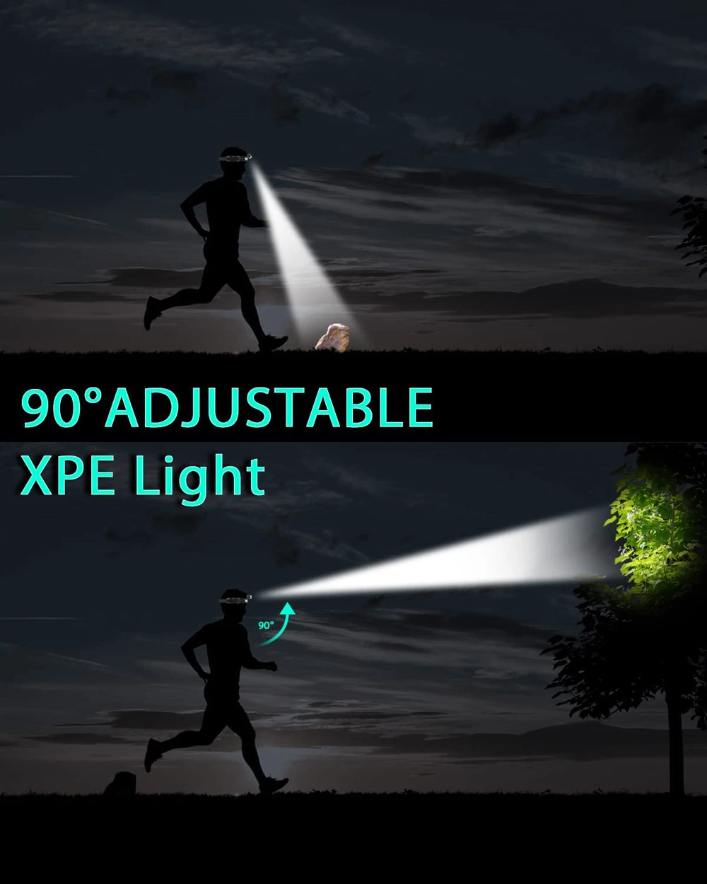 Induction LED Head Light Flashlight Headlamp RoHS Mining Head Torch with USB