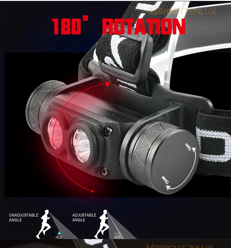 Brightenlux 350 Lumen High Powertactical Waterproof USB18650 Type C Rechargeable LED COB Headlamp for Hiking