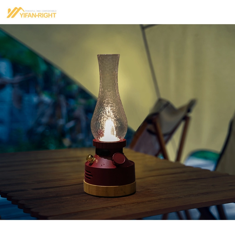 Vintage Atomosphere Light with Bluetooth Speaker Rechargeable LED Camping Light