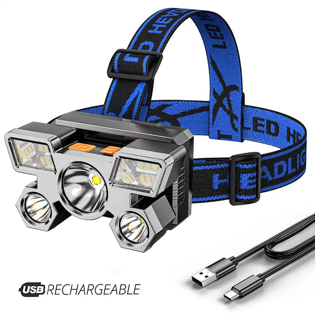 LED Headlamp USB Rechargeable Waterproof Outdoor Fishing Headlight Bl22549