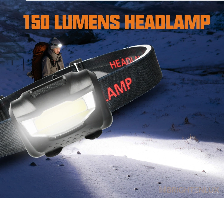 Brightenlux 3*AAA Battery Torch Mining Lamp Headlamp with Head Strap, Ipx4 Waterproof LED Flexible Lightbar Headlamp with 3 Modes