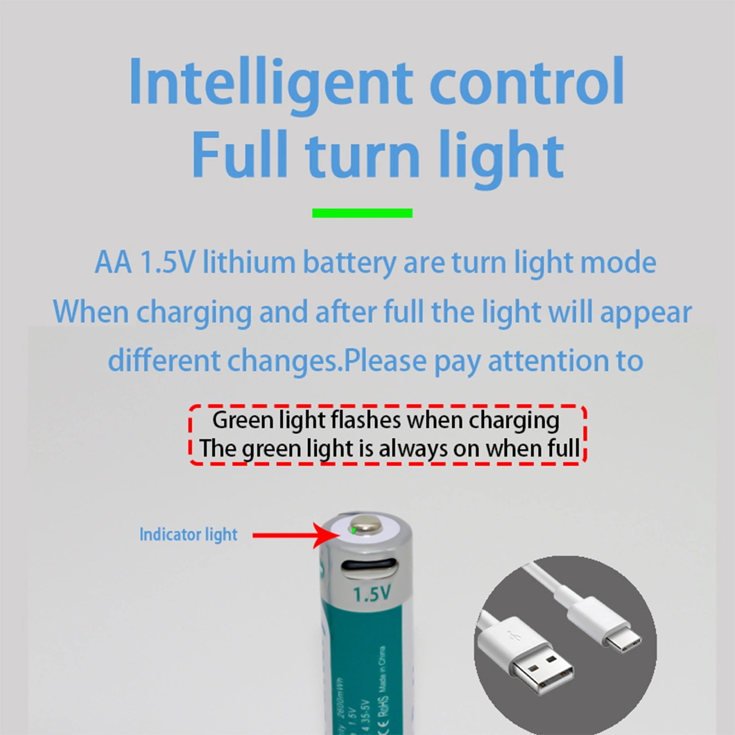 Customized Factory 1.5V Lithium Battery and 2600mwh AA AAA Rechargeable Battery