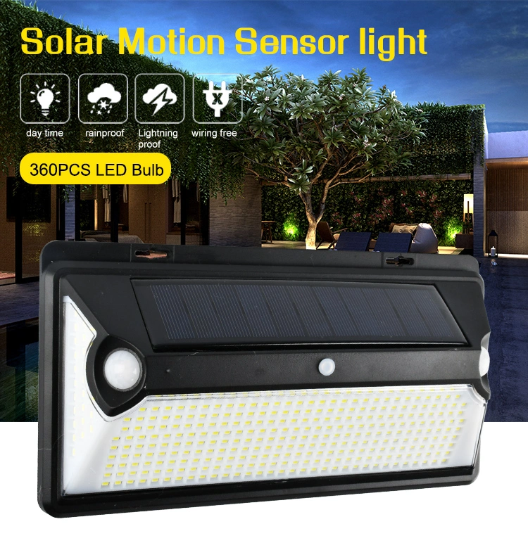 Brightenlux 3 Light Modes 360PCS LED Bulb Rainproof Solar Motion Sensor Light