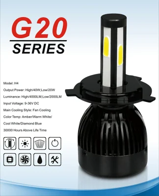 G20 Lüfter Kühlung COB 9005 9006 LED-Scheinwerfer vier Seiten CANbus 8000lm