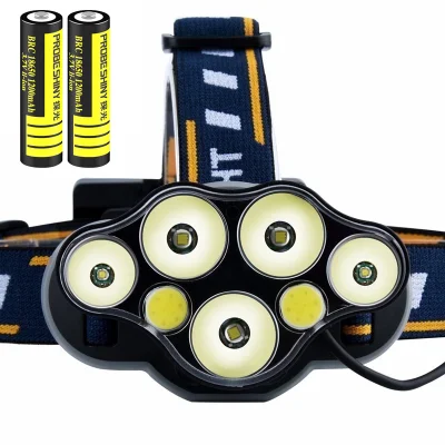  Wiederaufladbare 8 LED-Stirnlampe High Bright 1800 Lumen Kopf wasserdicht Bewegliche Lichter
