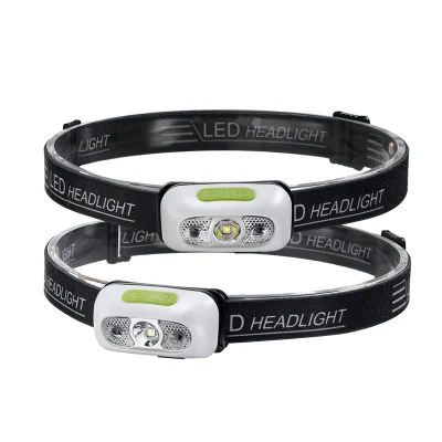  Amazon Hot Selling Sensor wiederaufladbare Kopflampe 3W Mini Kopf Licht USB-Scheinwerfer im Freien