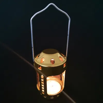 Kerze Laterne Mini Hell Aluminium-Legierung Messing Nacht Angeln Hängend Kerzenlampe Außenlicht
