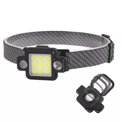  Tragbare magnetische Arbeitslampe LED rot blau blinkend 9 COB Multifunktions-5-Modus Licht Angeln Camping Scheinwerfer