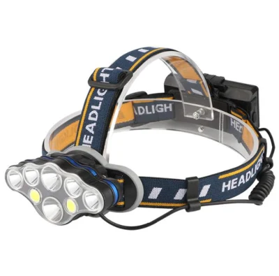  Outdoor Camping Angeln Wasserdicht USB aufladen Sicherheit 8 LED-Kopf Lampe Taschenlampe