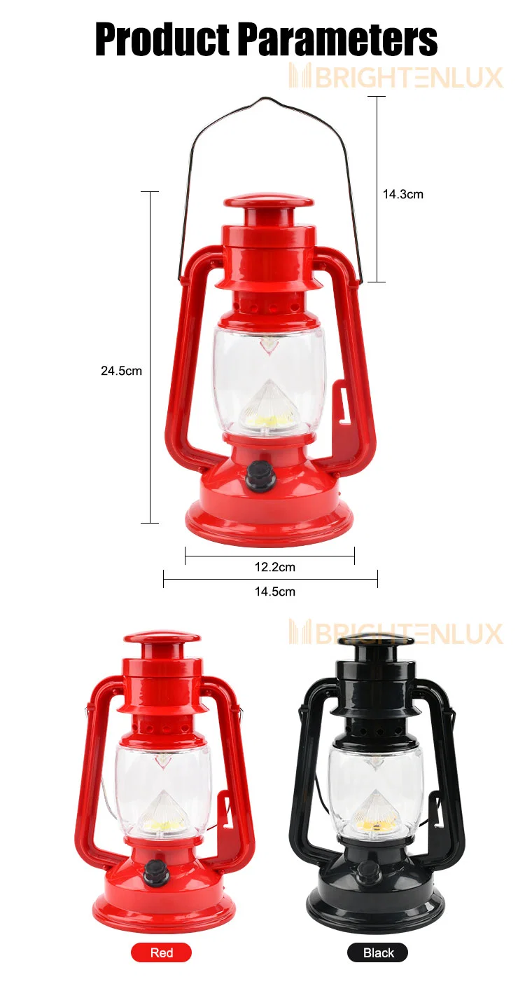 Brigthenlux Wrought Iron Retro Lamp Portable LED Camping Lamp Outdoor Camping Tent Lamp Household Emergency Lighting