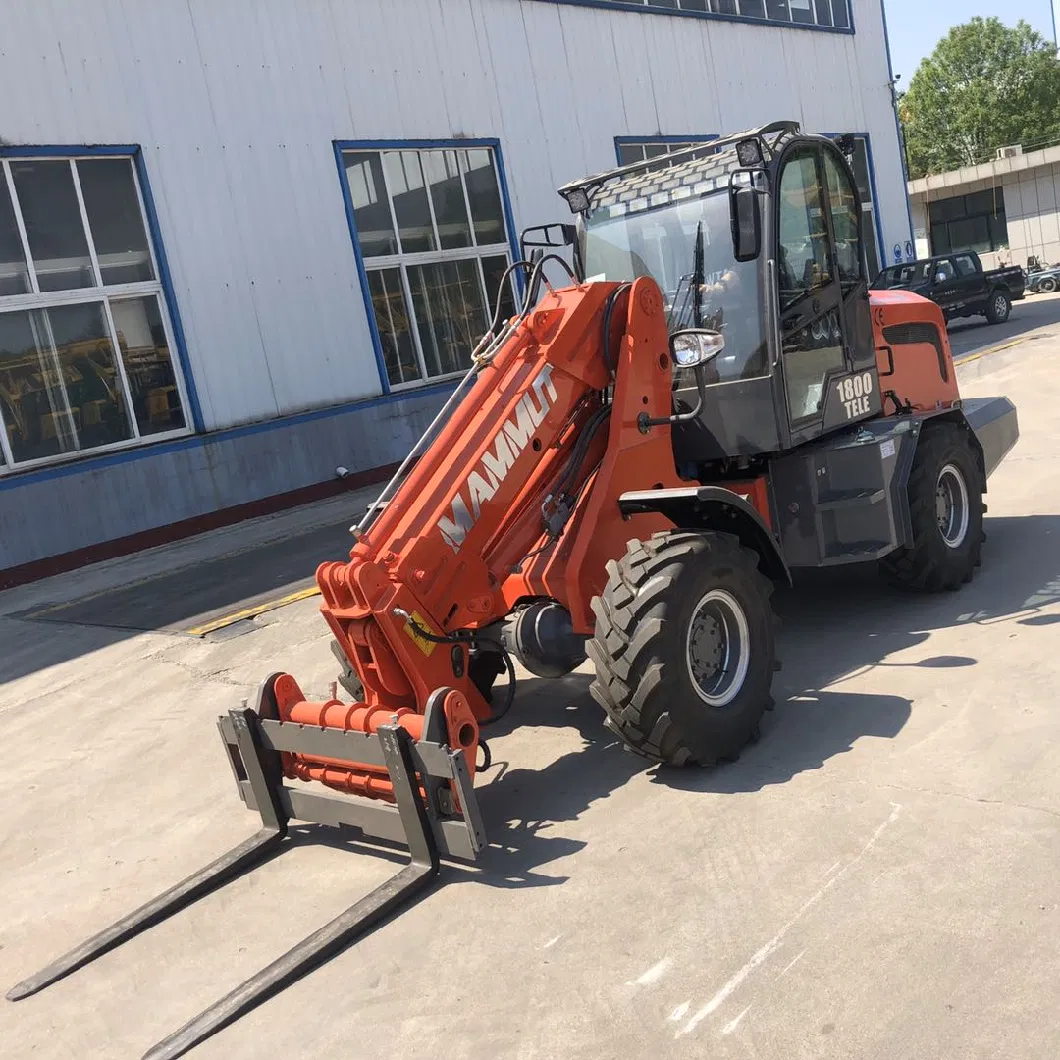 Mini Headlamp Lifting Platform Telescopic Grain Wheel Loader with Hammer