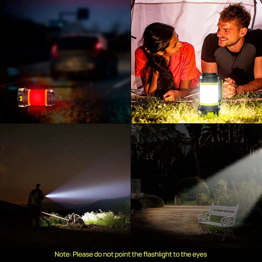 LED Camping Light USB Rechargeable Flashlight Dimmable Spotlight Work Light