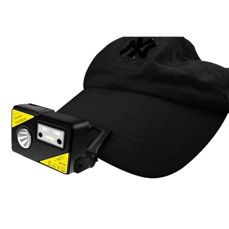 Portable Induction LED Headlamp USB Charging Hat Clip Light Built-in Battery Mini Headlight