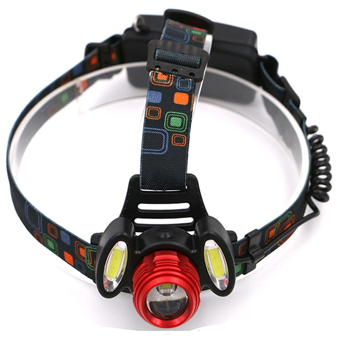 Wholesale T6 COB Rechargeable LED Head Torch Lamp Rotating Degree Adjustable Head Torch Light Red Warning Flashing Headlight Powerful LED Headlamp