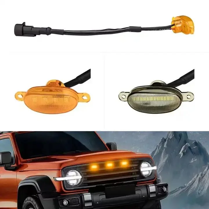 Car Middle Net Small Yellow Light Grille LED Daytime Running Lights Car