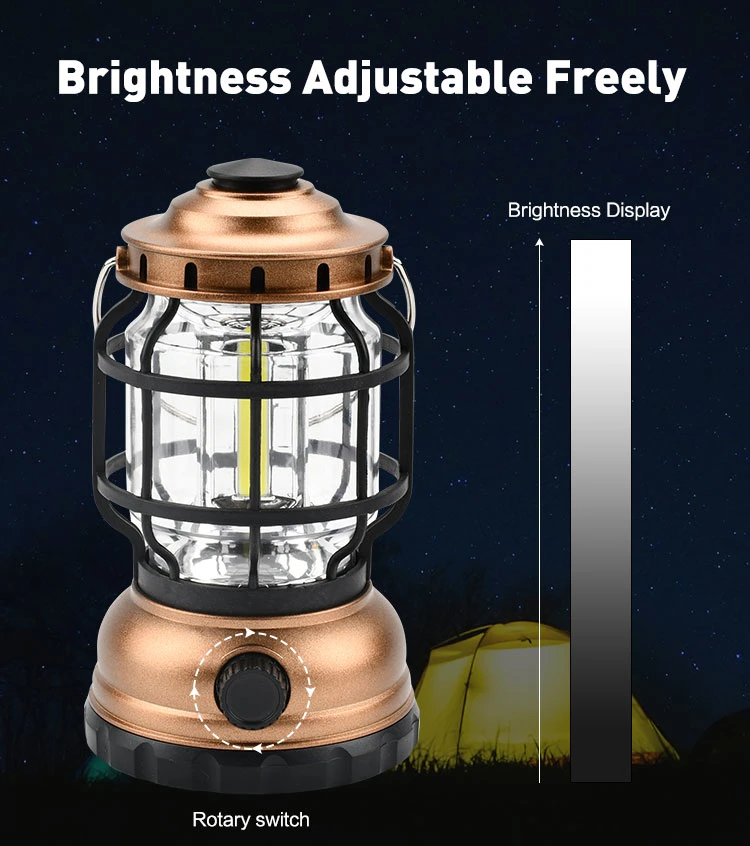 Brightenlux Mini AAA Battery Railroad Camping Lantern Antique USB Rechargeable COB LED Camping Light for Running Hiking Hunting