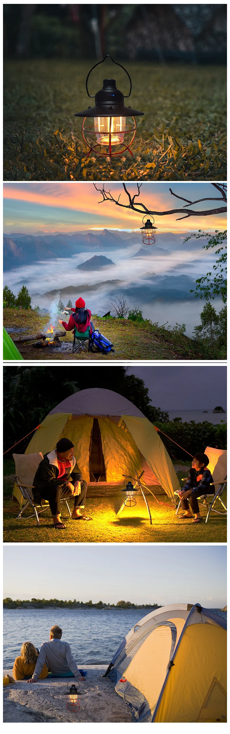Outdoor Camping Retro Style LED Atmosphere Camping Light