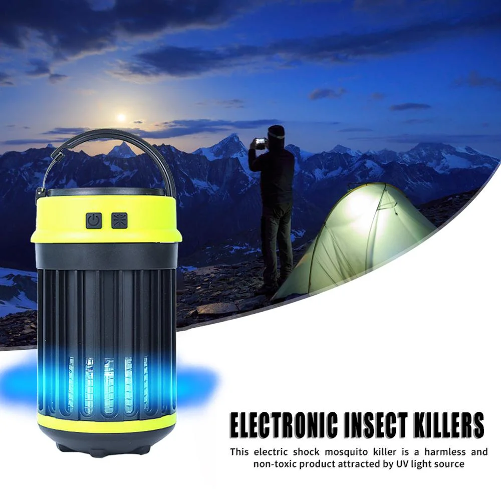 Waterproof Portable Outdoor Mosquito Destruction Lamp Rechargeable LED Solar Lantern Camping Light