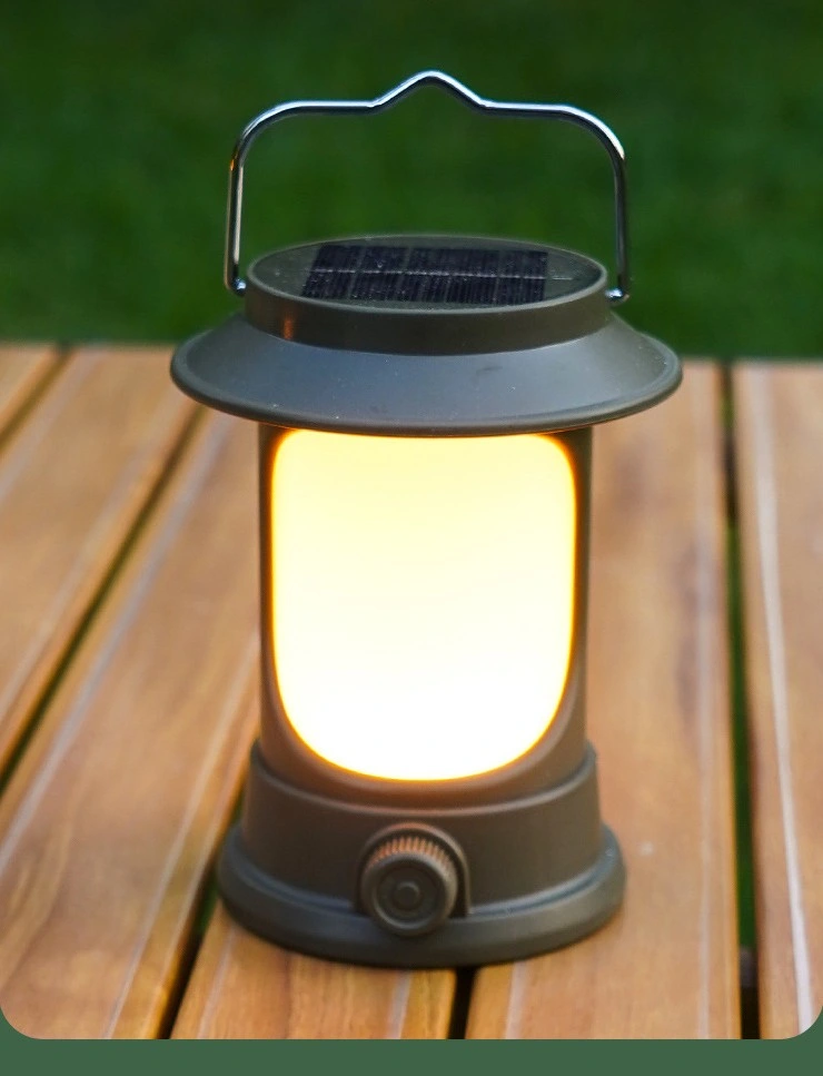 Solar Lantern Light USB Solar Portable Tent Lamp Outdoor Night LED Lamps Emergency Camping Light