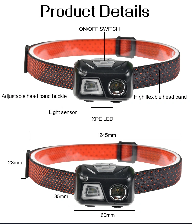 Brightenlux Hot Selling Adjustable Belt Waterproof 3*AAA Dry Battery LED Headlamp Headlight with 5 Modes