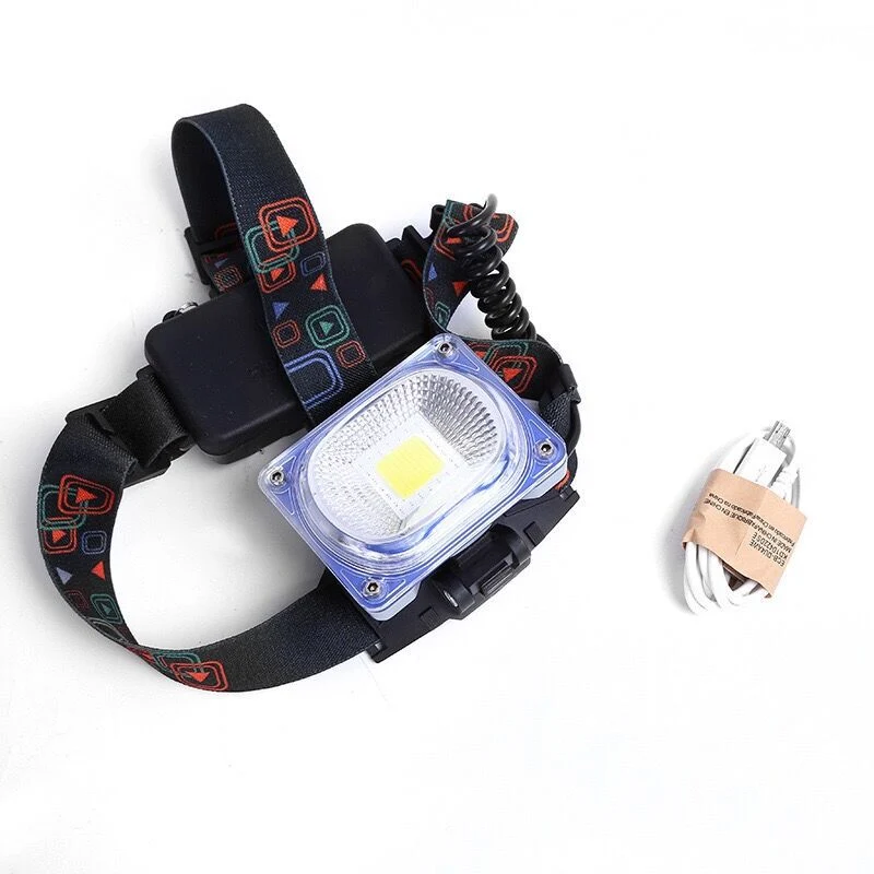 Red Blue Warning Flashing Rechargeable 6W COB Headlamp with 4 Modes Portable Mini Adjustable Emergency Waterproof IP44 Headlight