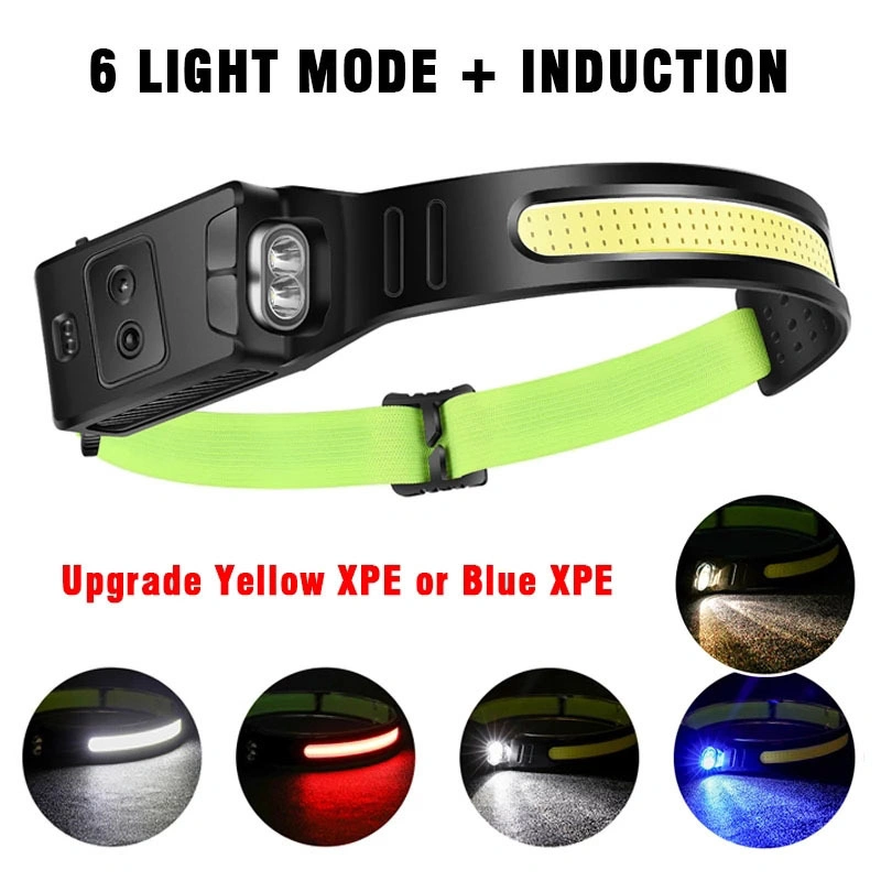 LED Intelligent Rechargeable Headlight Motion Sensor COB Rechargeable Headlamp Portable Outdoor