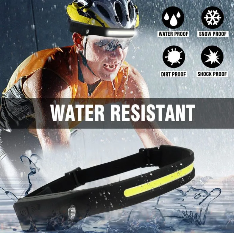Wholesale Emergency COB Head Torch Lamp Camping Waterproof Head Torch Light Rechargeable Hunting Headlight Full Vision LED Headlamp