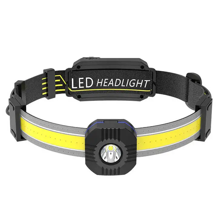 New Style Portable LED Headlight Ultra Wide Angle COB Rechargeable Headlamp for Outdoor Hunting