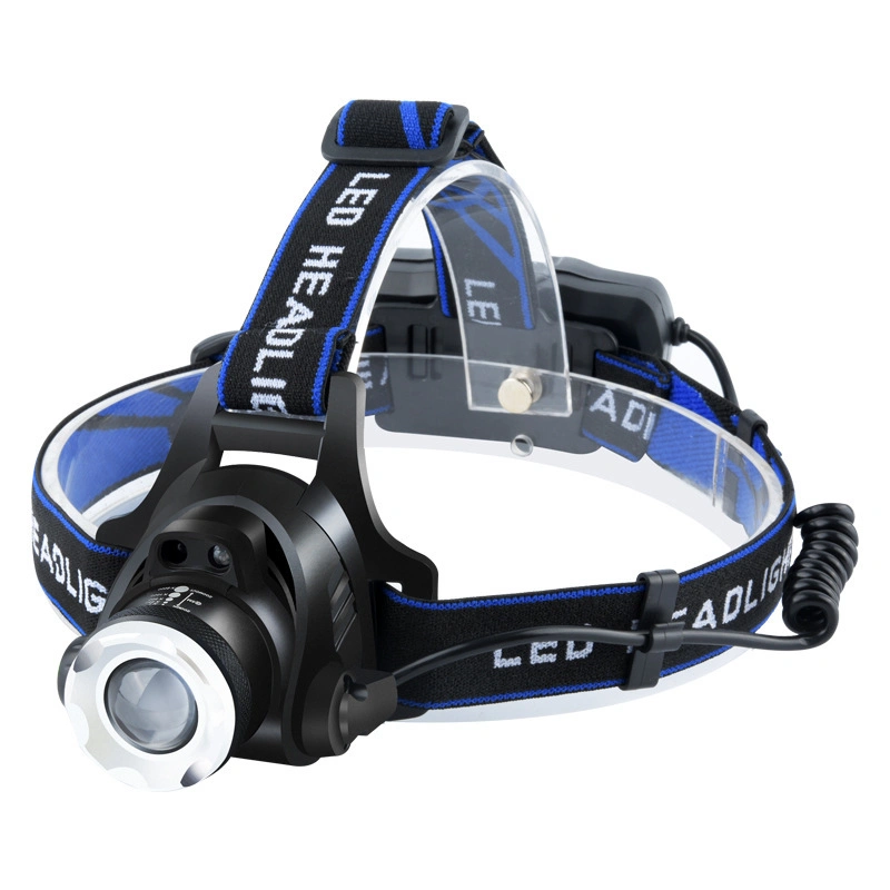T6 Charging LED Induction Headlight Strong Long-Range Headlight Telescopic Zoom Headlight Outdoor Fishing Headlight
