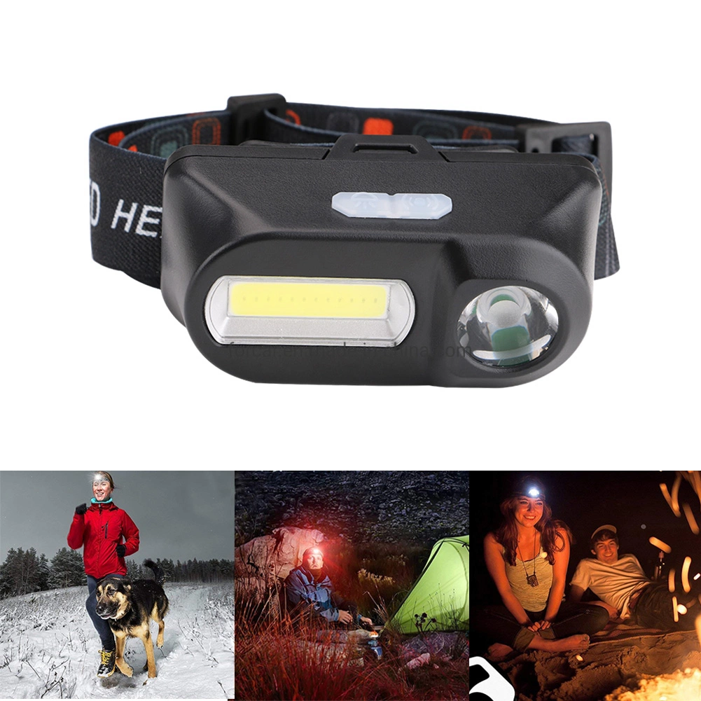 Mini LED COB Head Lamp Portable USB Rechargeable Flashing Head Torch Light 18650 LED Headlight Outdoor Camping Emergency Hunting LED Headlamp