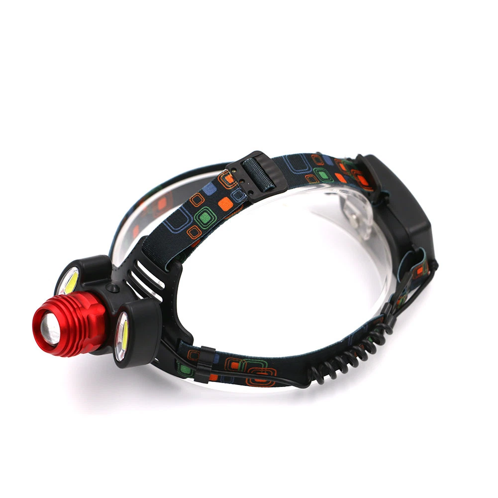Flashing Warning Head Torch Light Poratble COB Rechargeable Head Torch Lamp Zooming Adjustable LED Headlight Hot Sale LED Headlamp