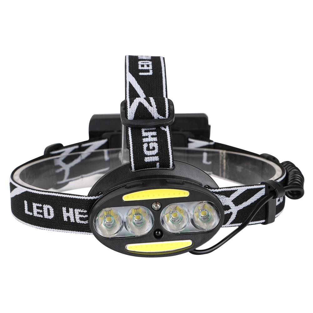 Wholesale Adjustable Rechargeable Head Torch with 7 Mode T6 COB Camping Emergency Headlight Portable Powerful Hunting LED Headlamp