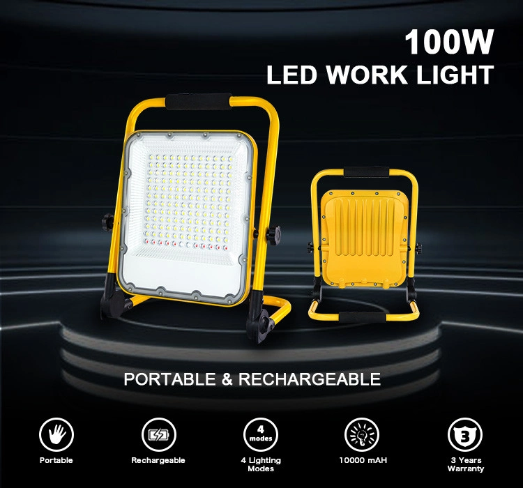 30W Work Lights Garden Slim Rotating Camping Lighting Tractor Driving Portable Solar USB Charger LED Flood Light