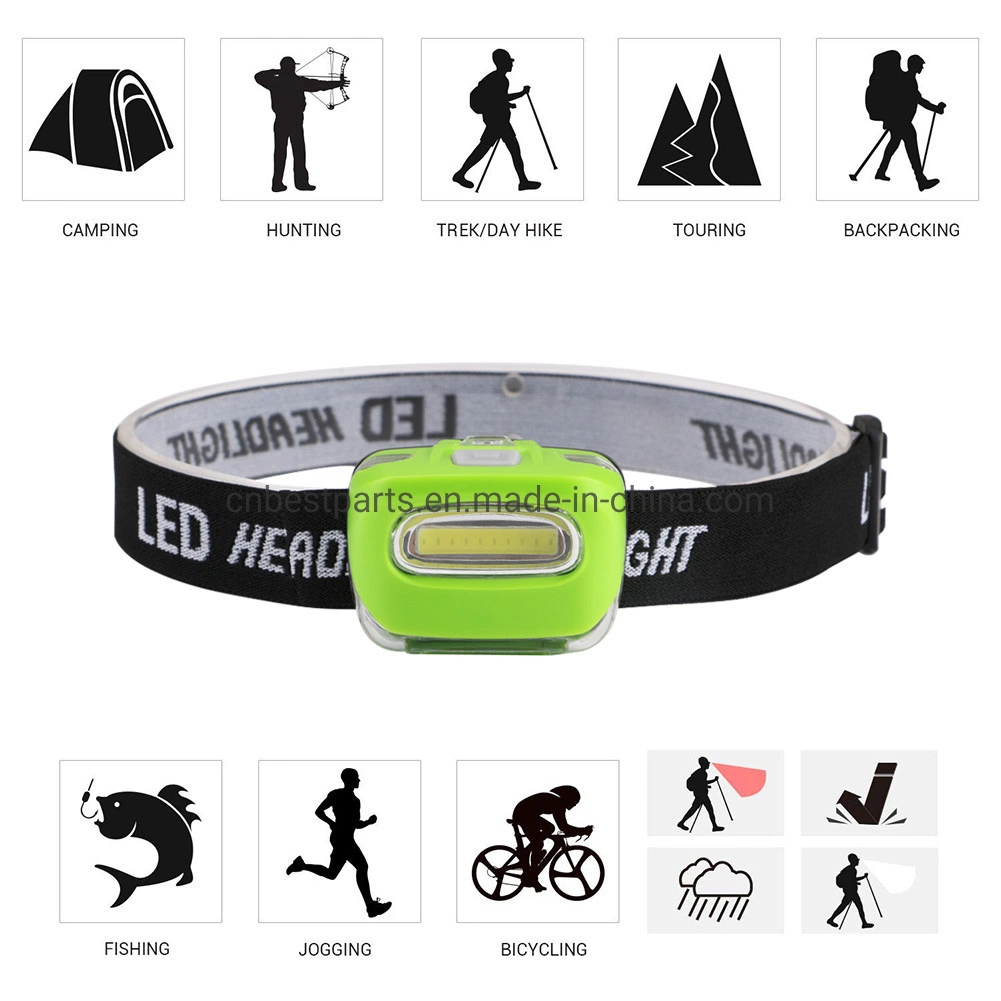 New Arrival Super Bright Portable Head Torch Light 3W COB LED Rotating Degree Headlight Emergency Battery Powered 3*AAA LED Headlamp