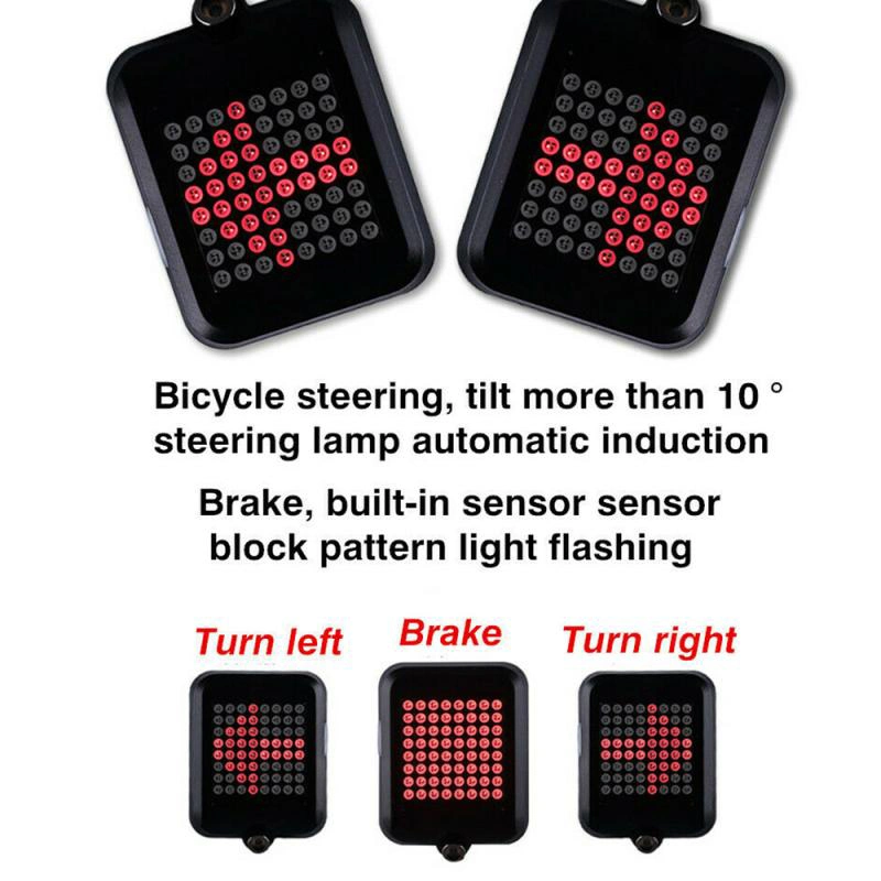 64 LED Lampara Accesorios PARA Bicicleta USB Bike Light Rear Cycling Accessory Intelligent Bicycle Lamp Rear Lights