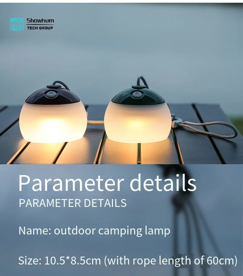 Outdoor Light Waterproof and Bright LED Camp Tent Light Waterproof Camping Light Silicone Hanging Light USB Charging Camping Light